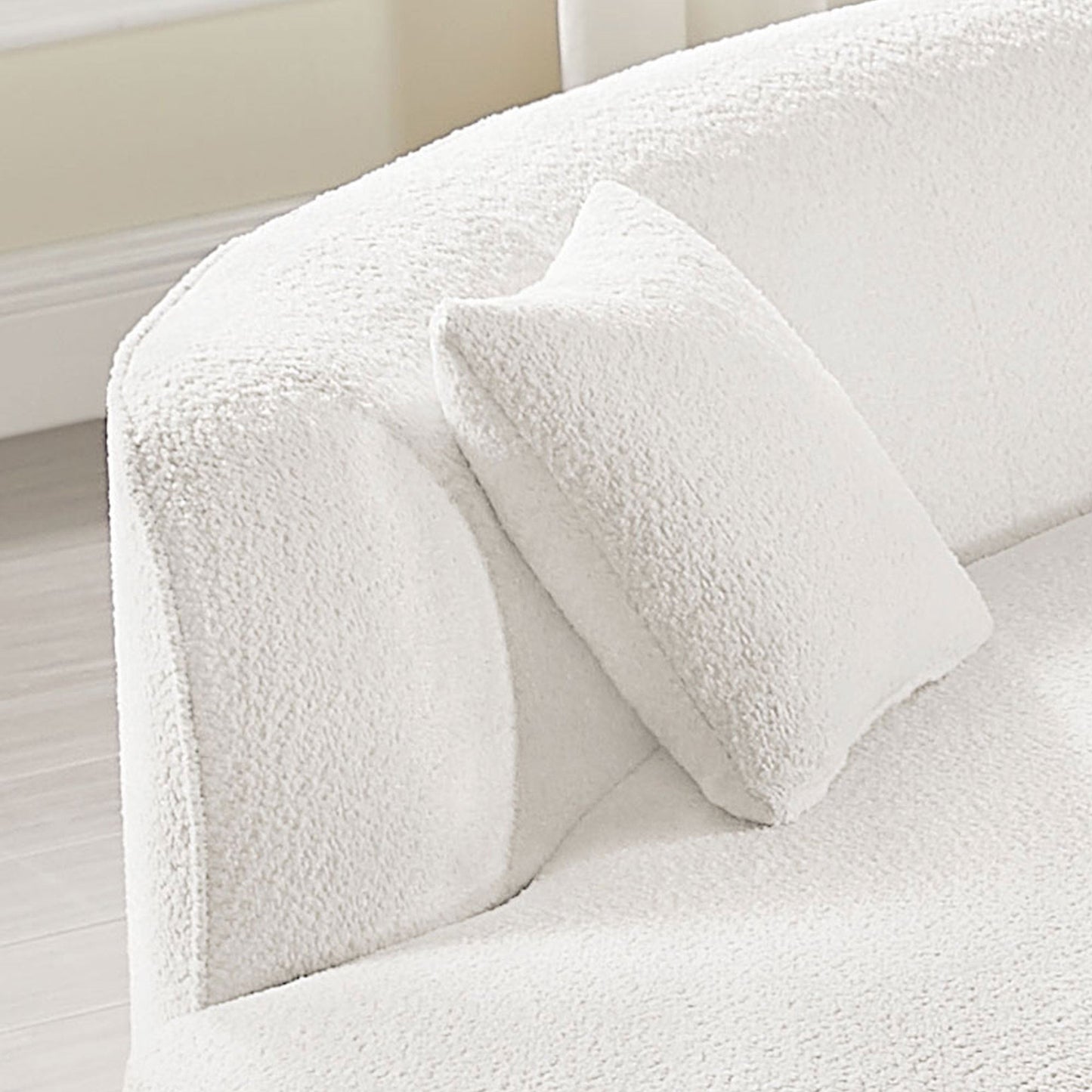 Curved Upholstered Sofa with Chaise - Luxury Modern Living Room Set