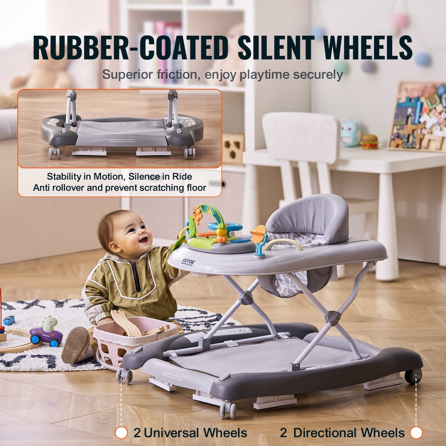 4-in-1 Premium Activity Walker | Foldable Learning Center with Music & Toys