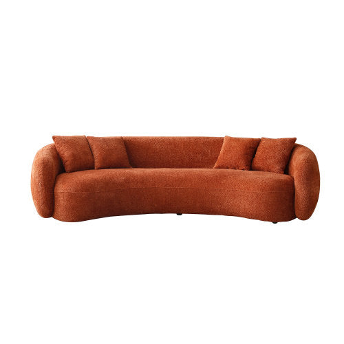 5-Seater Curved Boucle Sectional - Modern Half Moon Sofa