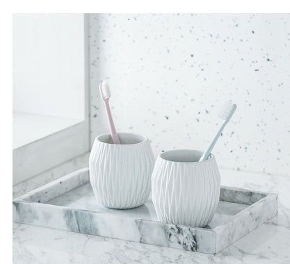 Nordic Marble Tray Bathroom Set