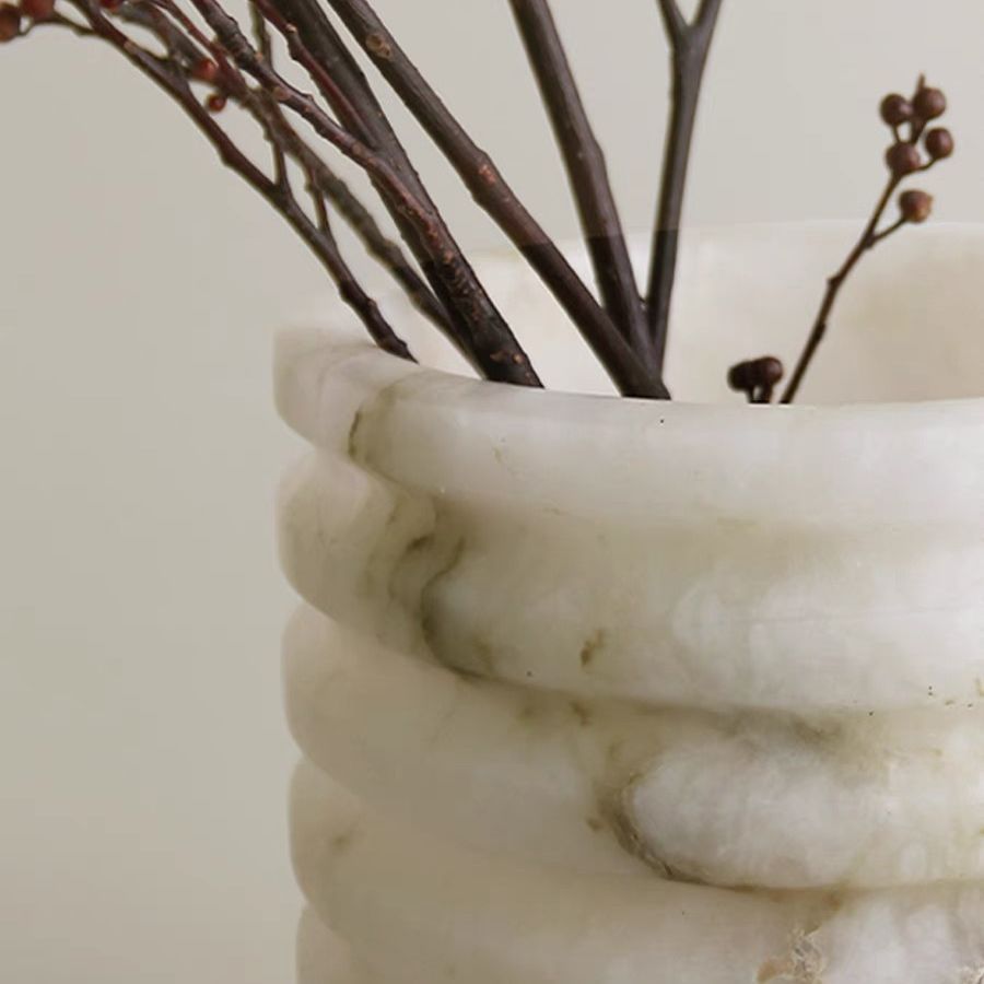 Natural Marble Flower Vase Decoration