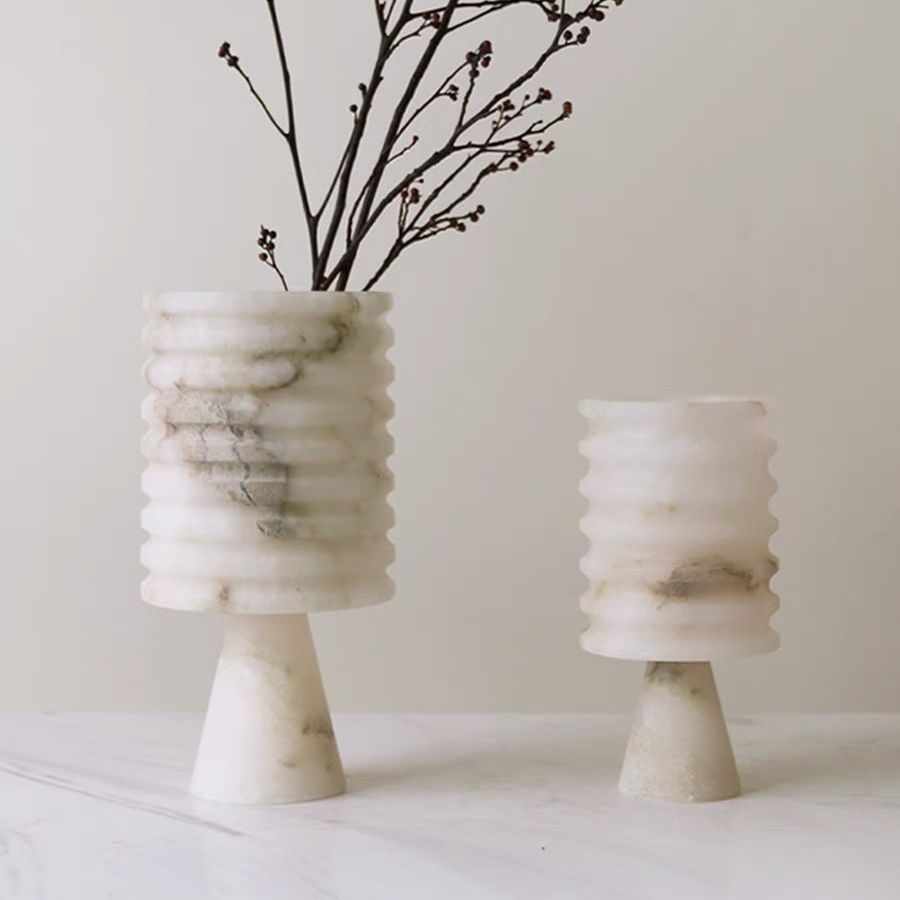 Natural Marble Flower Vase Decoration