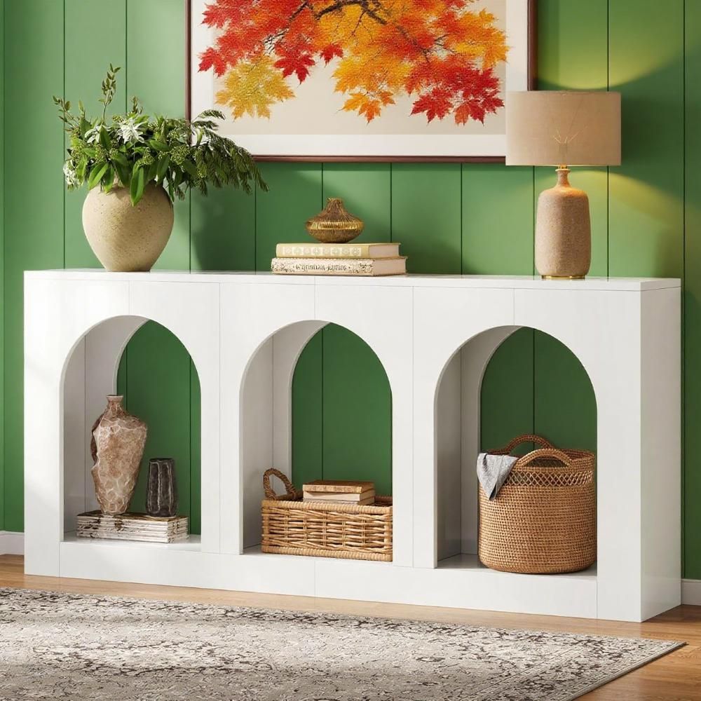 Bamboo Console Table - Multi-Purpose Entryway, Living Room & Kitchen Table