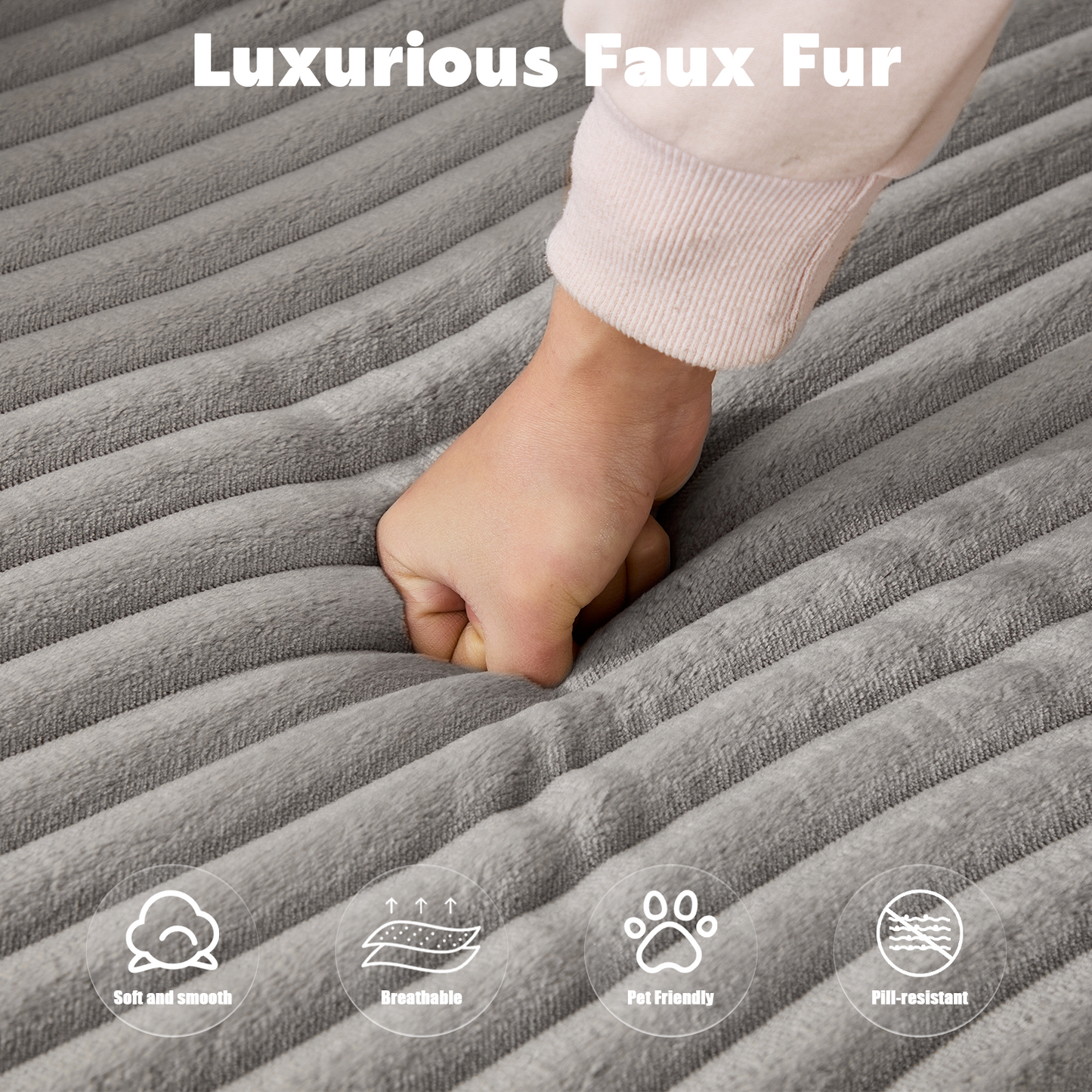 Grey Corduroy Sectional Sofa with Chaise - Modular L-Shape Couch