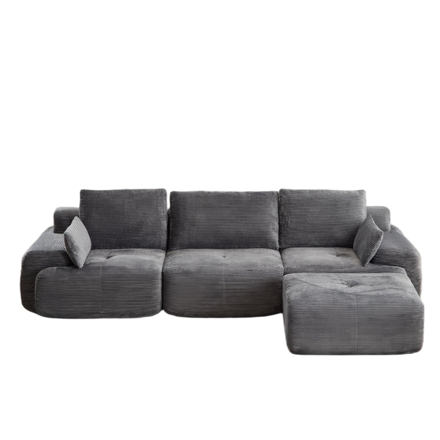 Premium Memory Foam Sectional Sofa - Pet-Friendly Cloud Couch with Extra Deep Seating | Grey