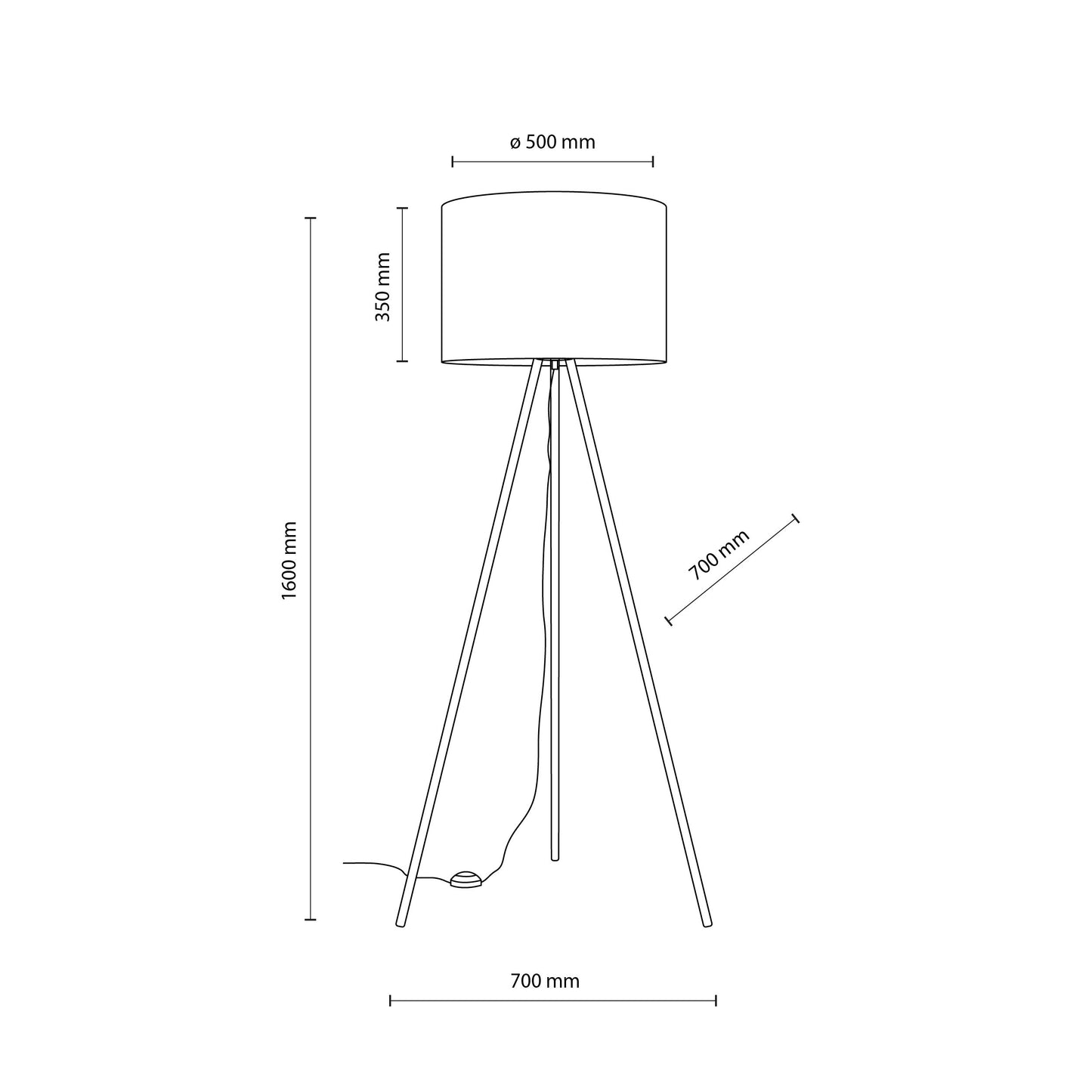 UMBERTO Black Modern Floor Lamp