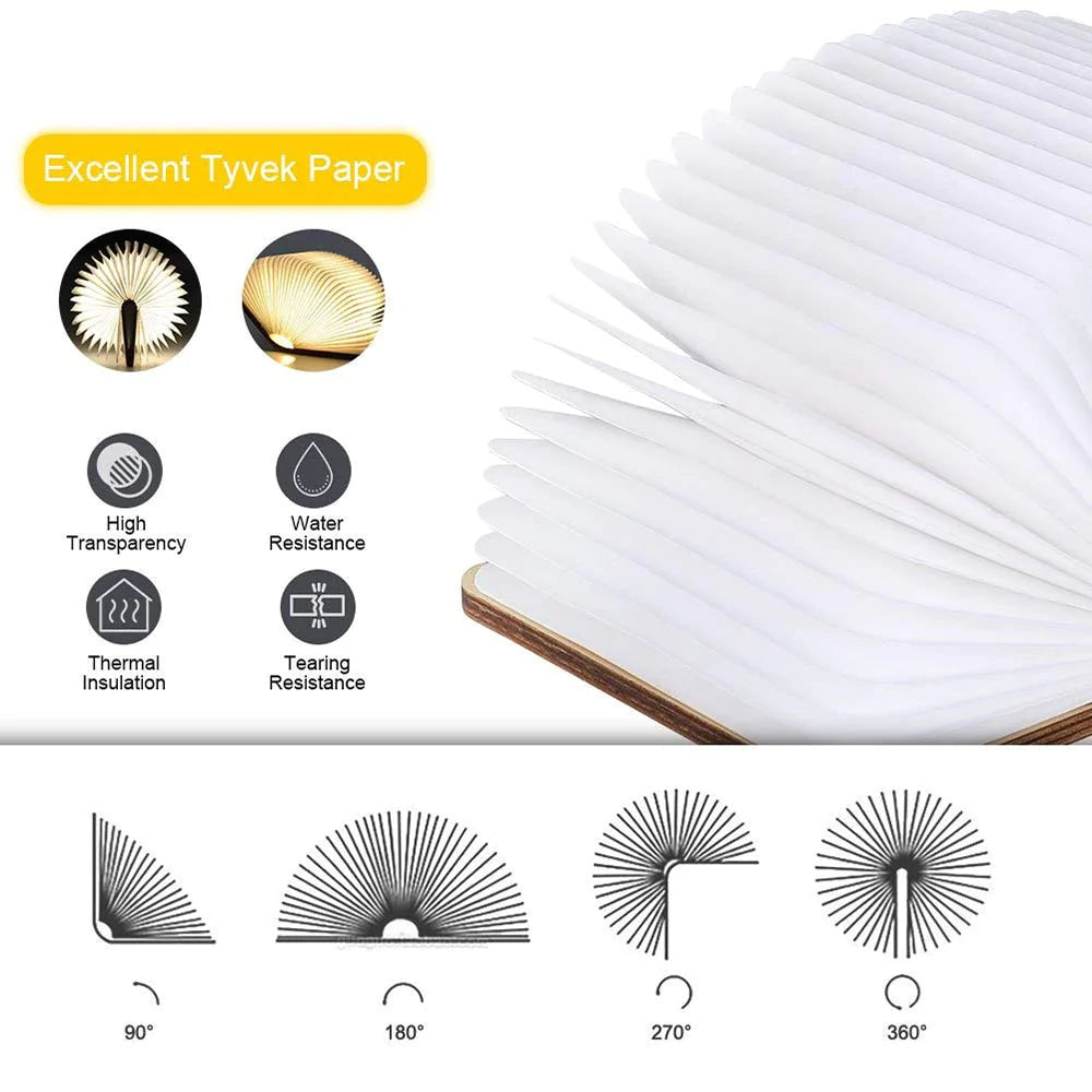 Portable LED Book Light - Decorative Folding Night Light for Home & Office
