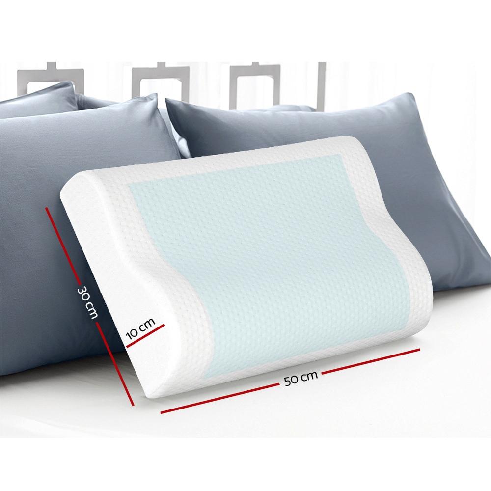 Cool Gel Contour Pillow Twin Pack - Memory Foam Neck Support