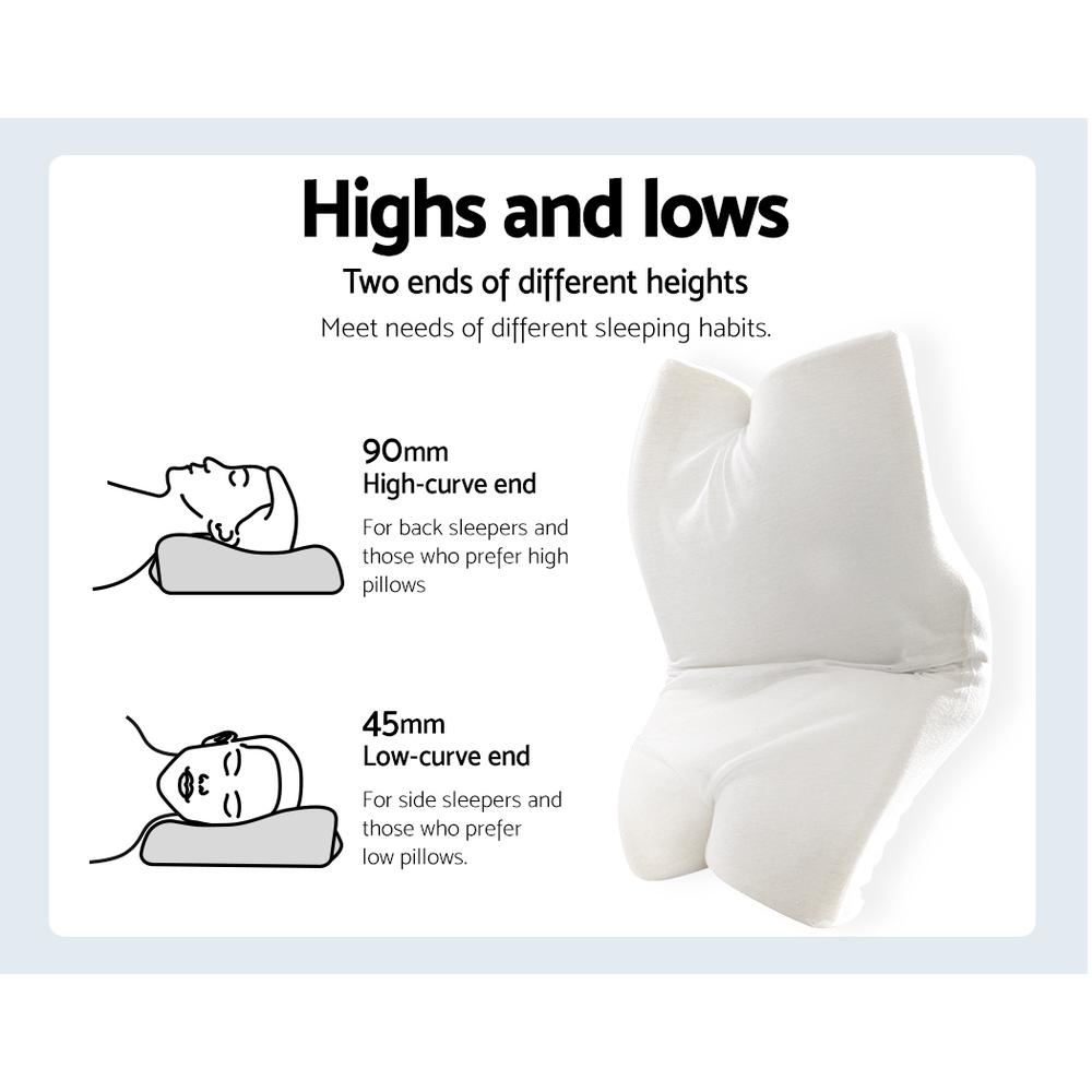 Memory Foam Contour Pillow - Ergonomic Neck Support Grey