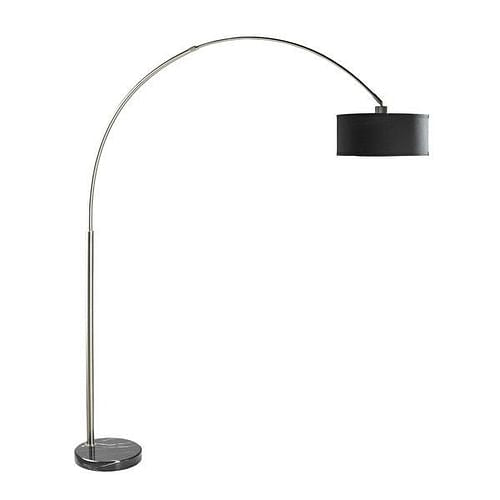 81-Inch Arch Floor Lamp - Modern Black Drum Shade with Marble Base