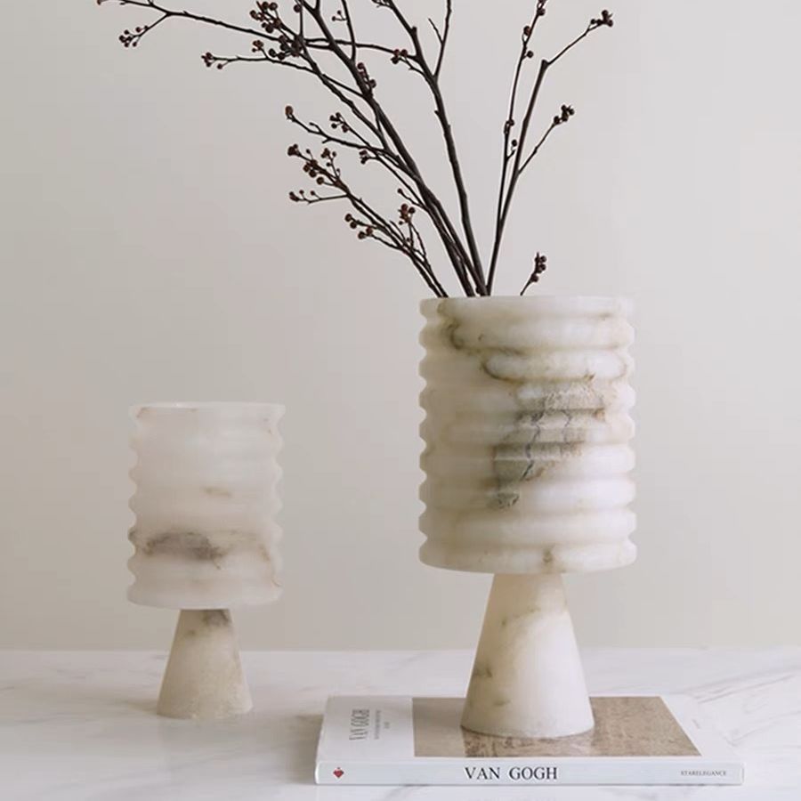Natural Marble Flower Vase Decoration