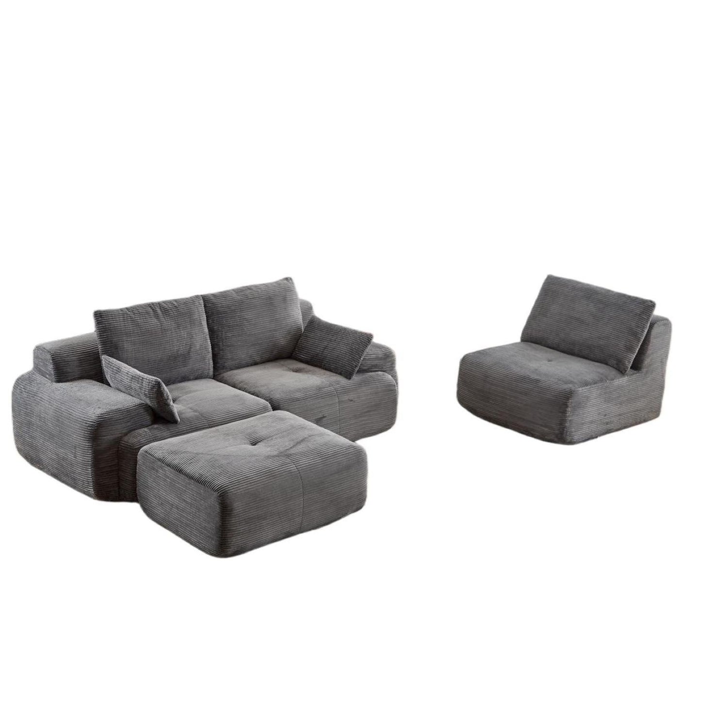Premium Memory Foam Sectional Sofa - Pet-Friendly Cloud Couch with Extra Deep Seating | Grey