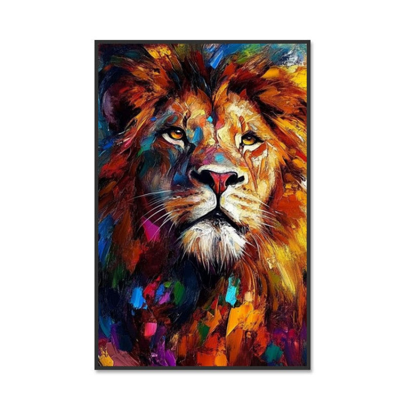Modern Abstract Colorful Lion Painting
