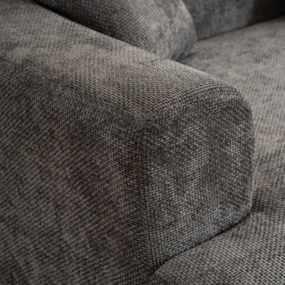 Modern Curved Corduroy Sofa with Pillows - Soft Fabric Living Room Seating